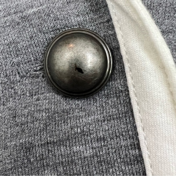 AEROPOSTALE Knit Blazer Jacket Womens Small P Gray White Long Sleeve Pockets - Picture 14 of 15